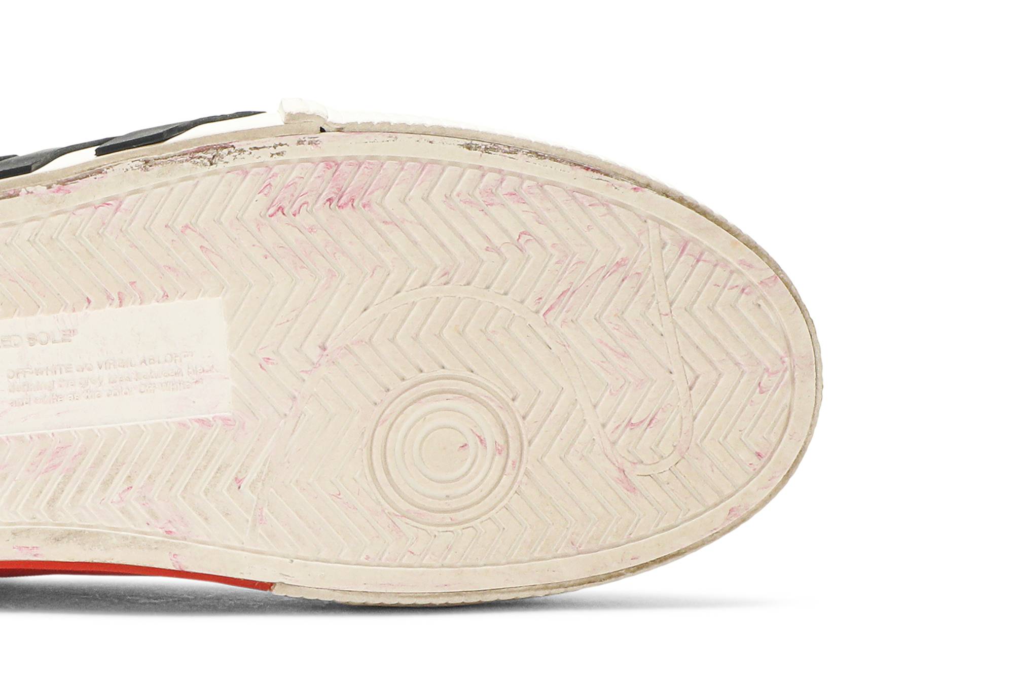 Purchase OFF-WHITE 火山炙烤圓頭系帶低筒時尚板鞋 男款 白紅色