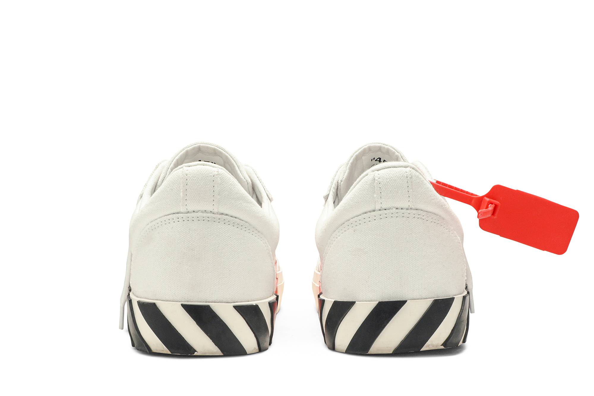 Details for OFF-WHITE 火山炙烤圓頭系帶低筒時尚板鞋 男款 白紅色