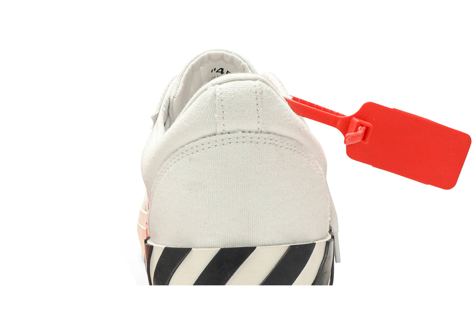 Sizing OFF-WHITE 火山炙烤圓頭系帶低筒時尚板鞋 男款 白紅色