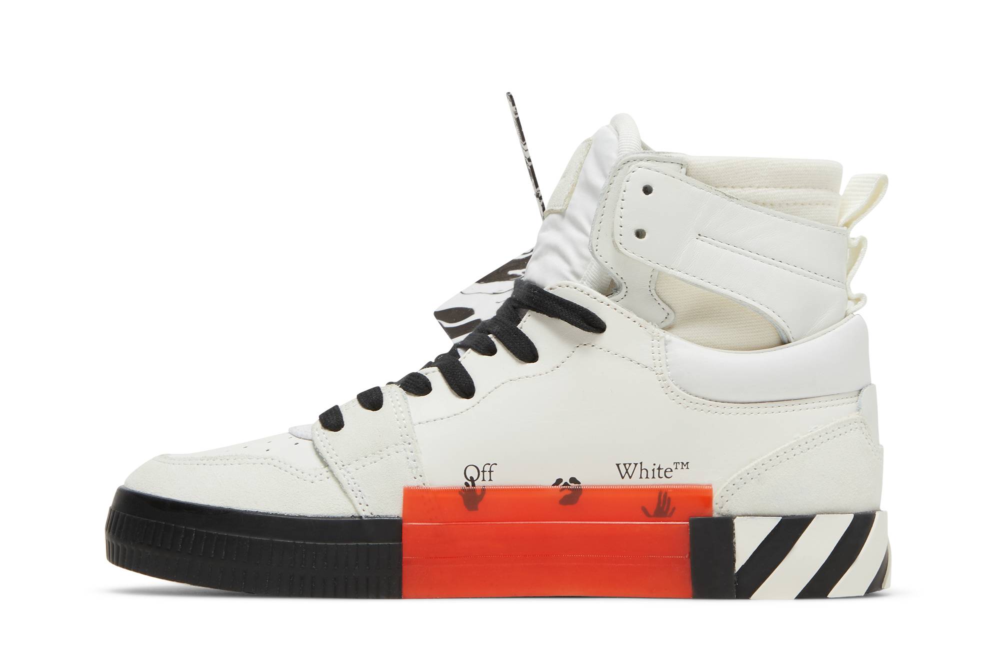 Lookbook オフホワイト バルカナイズド ハイ "ホワイトブラック" OMIA225F21LEA0010110