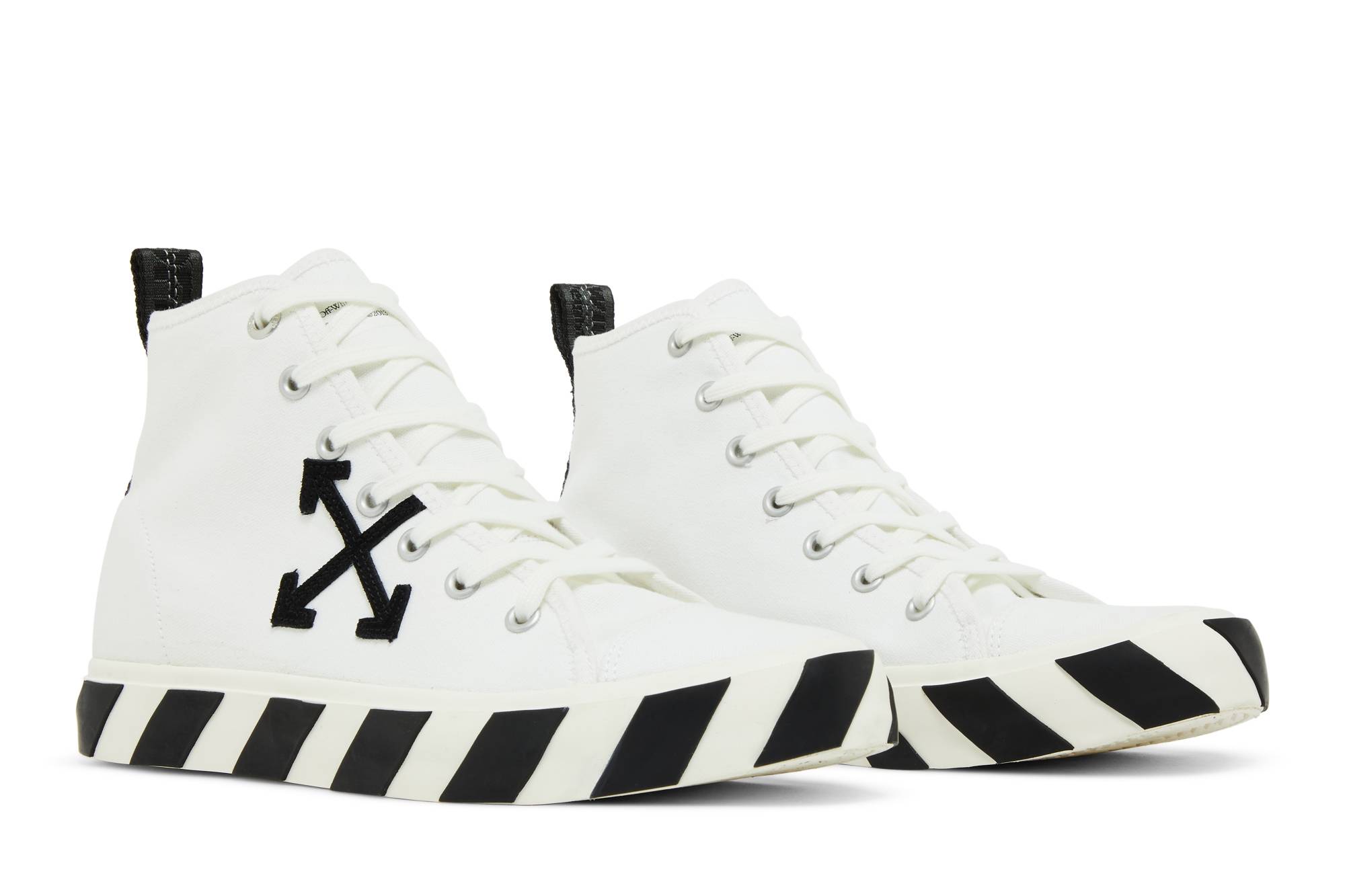 Cheap 오프화이트 불칸 스니커즈 미드 '화이트 블랙' OMIA119C99FAB0010110