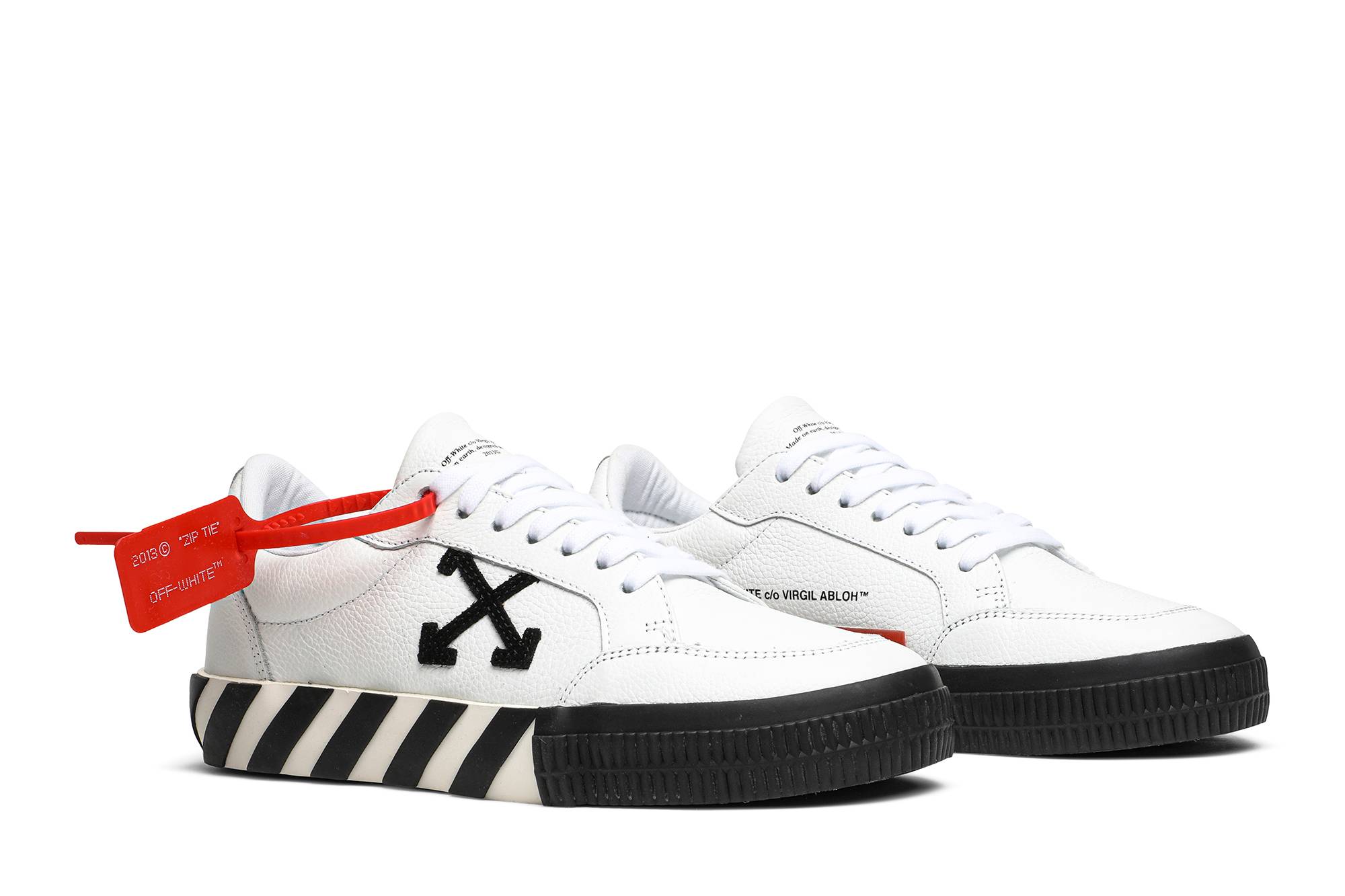 Cheap Off-White Vulcanized Low 'White Black' OMIA085F19D680010110