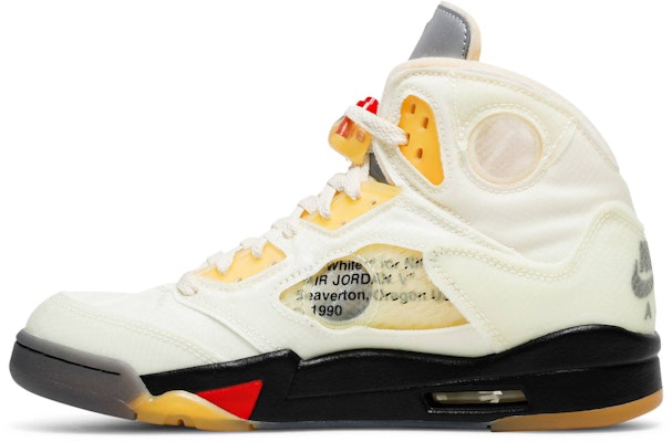 Off‑White x Air Jordan 5 SP 'Sail' [also worn by DJ Love] DH8565‑100 ...