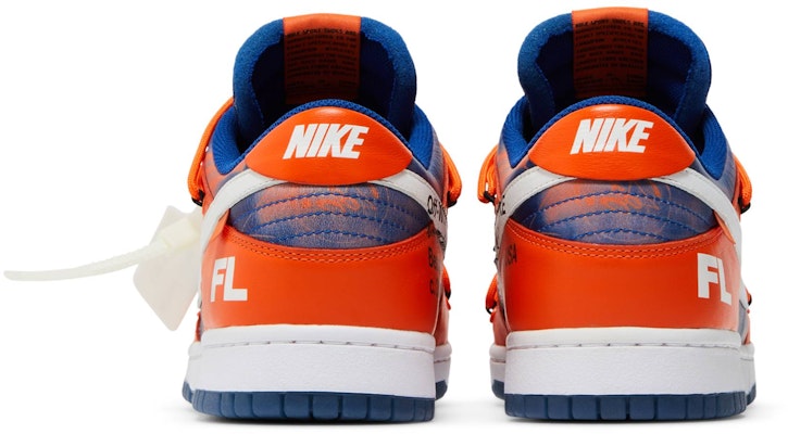 Off-White x Futura x Nike Dunk Low 'Syracuse' Naranja Blanco DD0856-801 Details for Off-White x Futura x Nike Dunk Low 'Syracuse' Naranja Blanco DD0856-801