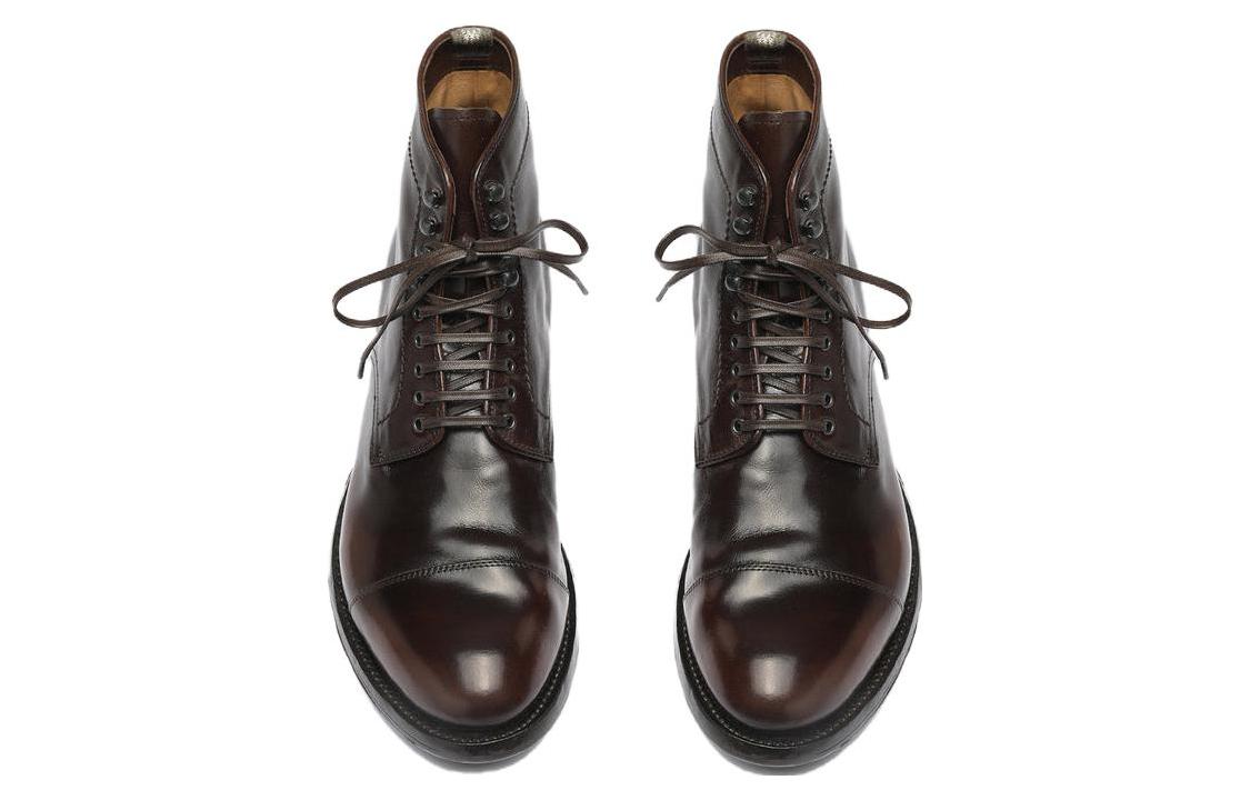 Shop Officine Creative Anatomia 皮革 休閒圓頭 短靴 男款 深棕色