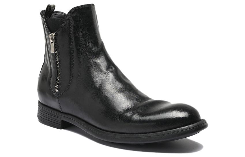 Order Officine Creative 皮革便捷拉鍊設計短靴 男款黑色