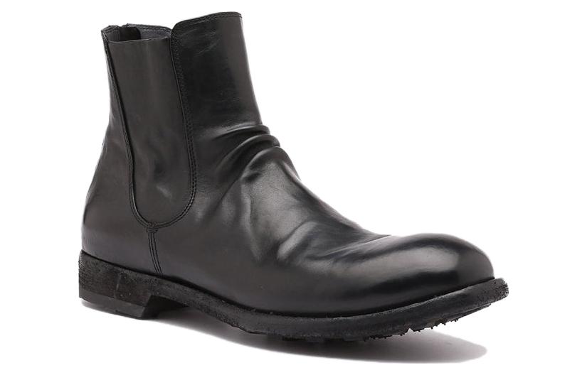 Order Officine Creative Arbus 皮革 舒適休閒 短中筒 切爾西靴 男款 黑色