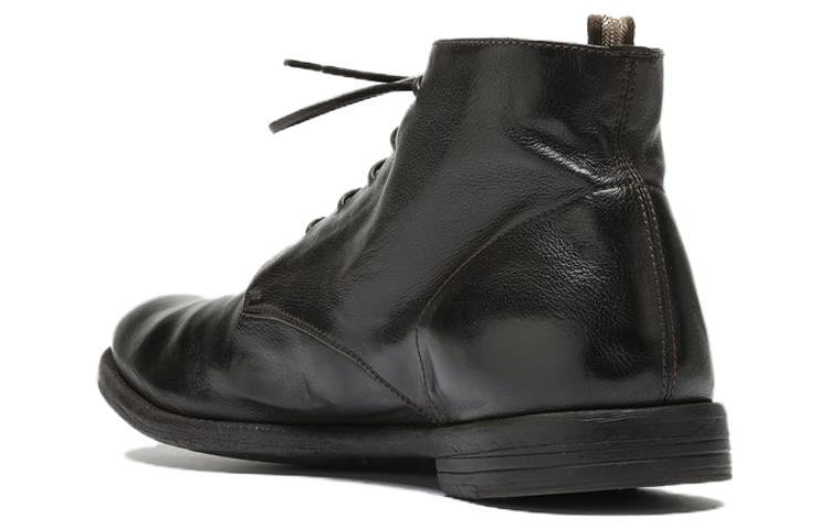 Shop Officine Creative Arc 皮革 圓頭系帶 短靴 男款 深棕色