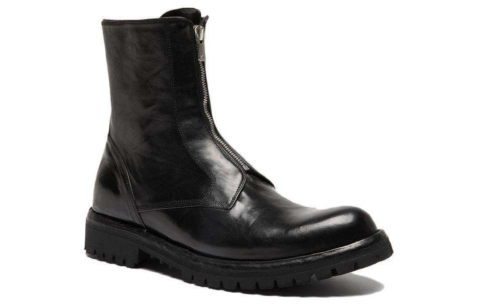 Order Officine Creative Ikonic 'Black Zip Round Toe' Hitam Resleting Depan Toe Bulat OCUIKOC003NOVAK1000