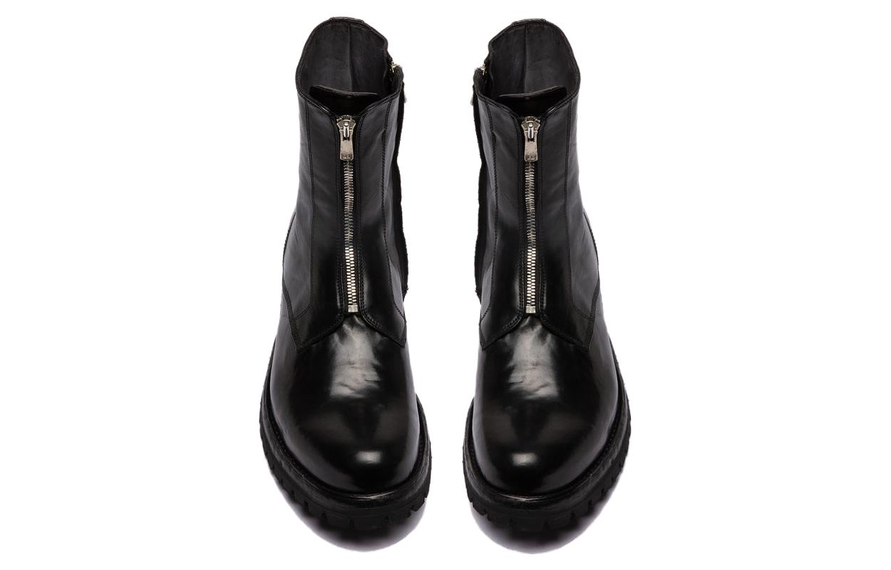 Shop Officine Creative Ikonic 'Black Zip Round Toe' Hitam Resleting Depan Toe Bulat OCUIKOC003NOVAK1000