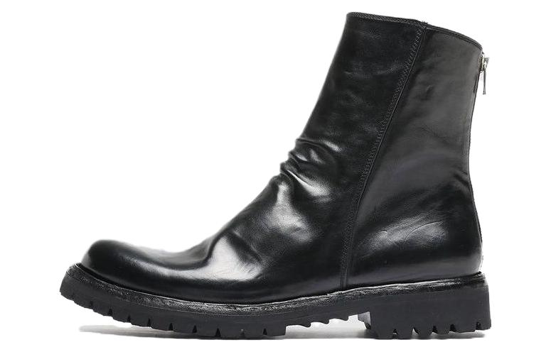 Officine Creative Ikonic Boots 'Black Round Toe Zip'