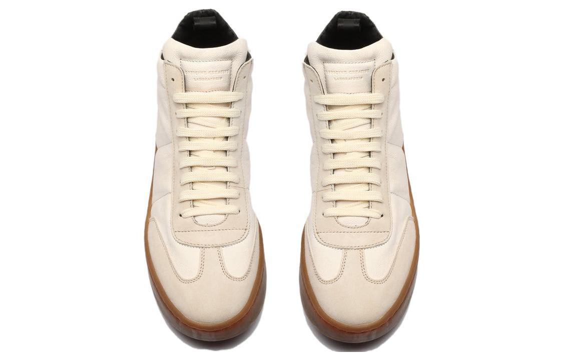 Shop Officine Creative Kombined 'Sepatu Tinggi Kulit Putih' OCUKOMI002OLIV1L537