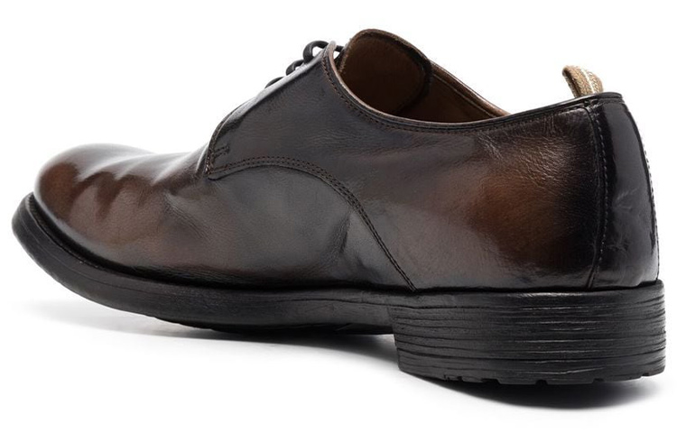 Shop Officine Creative 棕色皮革系带低帮鞋 HIVE042PATINAIGND118