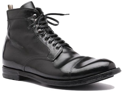 Officine Creative 黑色杏仁头系带皮靴 OCANATO016AERBU1000 Order Officine Creative 黑色杏仁头系带皮靴 OCANATO016AERBU1000