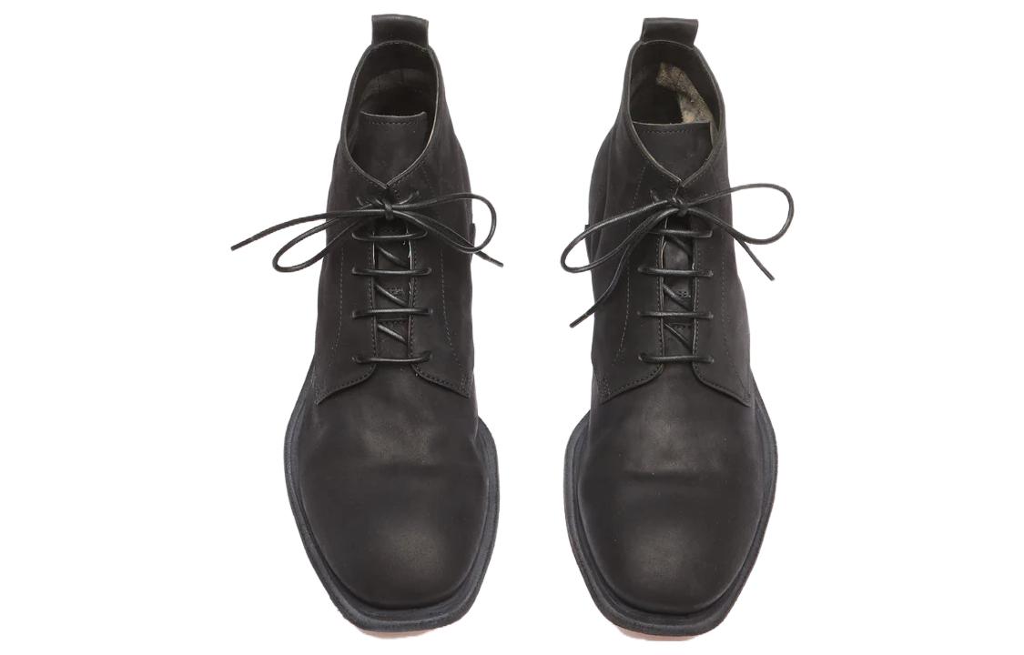 Shop Officine Creative 黑色休闲皮革短靴 OCUDURG002STRAC1000