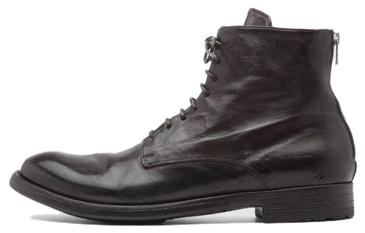 Officine Creative Leather Lace-Up Ankle Boots 'Ebony' OCUHIVE016IGNISD215