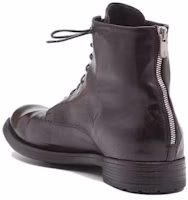 Shop Officine Creative Leather Lace-Up Ankle Boots 'Ebony' OCUHIVE016IGNISD215