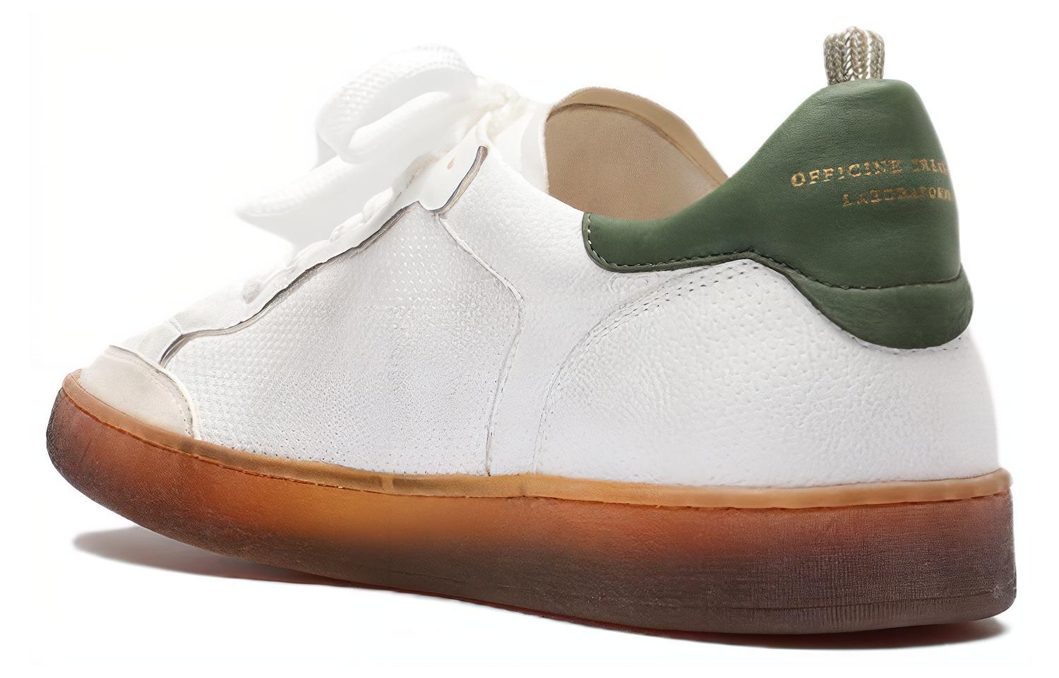 Shop Officine Creative 皮革 圓頭綁帶 低幫 板鞋 男款 白色