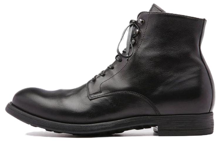 Officine Creative Leather Oxford Round Toe Lace-Up Boots 'Black' OCUCHRO004IGNIS1000