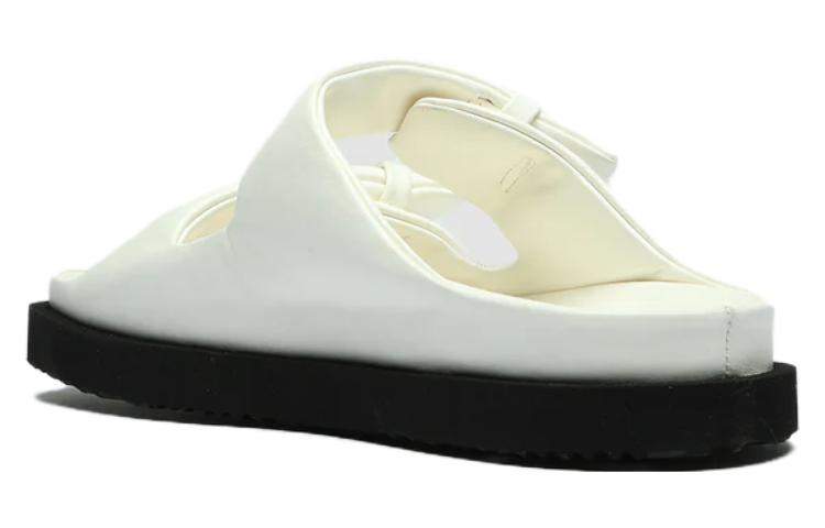 Shop Officine Creative Selipar Kulit Hujung Bulat 'Putih' OCUCHOA001GUANTBUTT