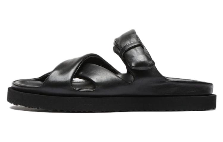 Officine Creative Leather Round Toe Fashion Slide 'Black' OCUCHOA005GUANT1000