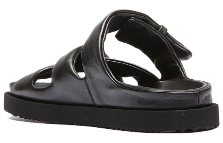 Shop 奥菲奇创意黑色圆头皮革时尚凉鞋 OCUCHOA005GUANT1000