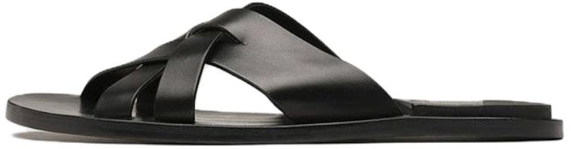 오피치네 크리에이티브 블랙 가죽 슬라이드 OCUKOTR003SPAPI1000 Buy 오피치네 크리에이티브 블랙 가죽 슬라이드 OCUKOTR003SPAPI1000