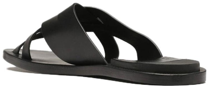 오피치네 크리에이티브 블랙 가죽 슬라이드 OCUKOTR003SPAPI1000 Shop 오피치네 크리에이티브 블랙 가죽 슬라이드 OCUKOTR003SPAPI1000