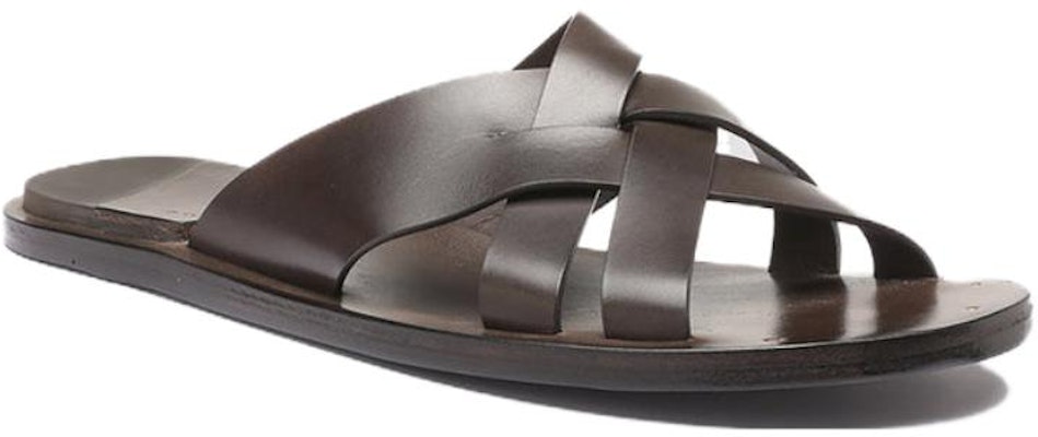Officine Creative Leather Woven Slide 'Coffee' OCUKOTR003SPAPI2101 Order Officine Creative Leather Woven Slide 'Coffee' OCUKOTR003SPAPI2101