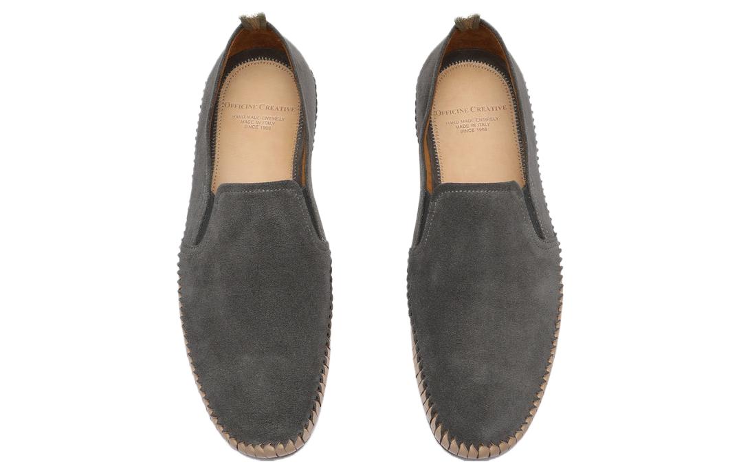 Lookbook Officine Creative 灰色绒面圆头套穿乐福鞋 男款