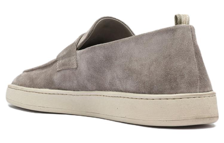 Shop Officine Creative 绒面灰褐色乐福鞋 休闲时尚懒人鞋 OCUHERB001LIC53QUAR