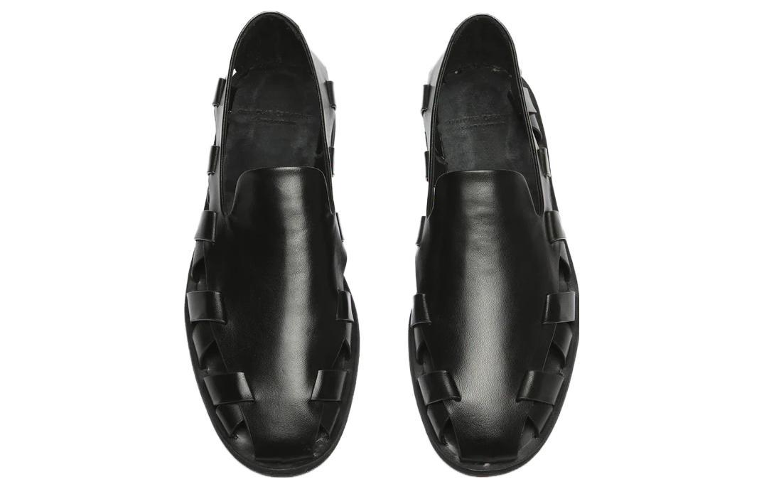 Lookbook Officine Creative Miles 'Mocasín Negro Casual con Punta Redonda'. OCUMILE003NAPPH1000