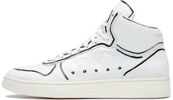 Officine Creative Mower 'White Leather Mid-Top' OCUXLMO013FLO24BLAC Officine Creative Mower 'White Leather Mid-Top' OCUXLMO013FLO24BLAC