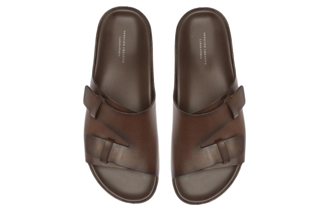 Officine Creative Slip-On Round Toe Slides 'Dark Brown' 圖 3