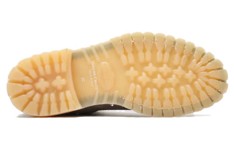 Shop オフィチーネ・クリエイティブ 絶品グレーレザーブーツ OCUSPEC002LIGC1QUAR