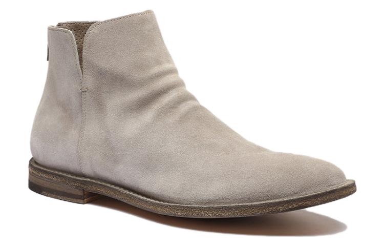 Order オフィチーネ・クリエイティブ ジップラウンドトゥブーツ (グレー) OCUSTEP019LIGC1D910