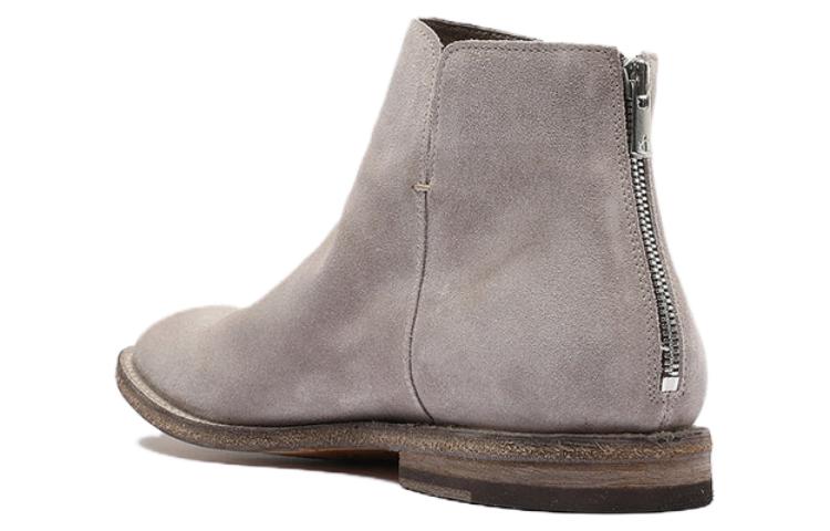 Shop オフィチーネ・クリエイティブ ジップラウンドトゥブーツ (グレー) OCUSTEP019LIGC1D910