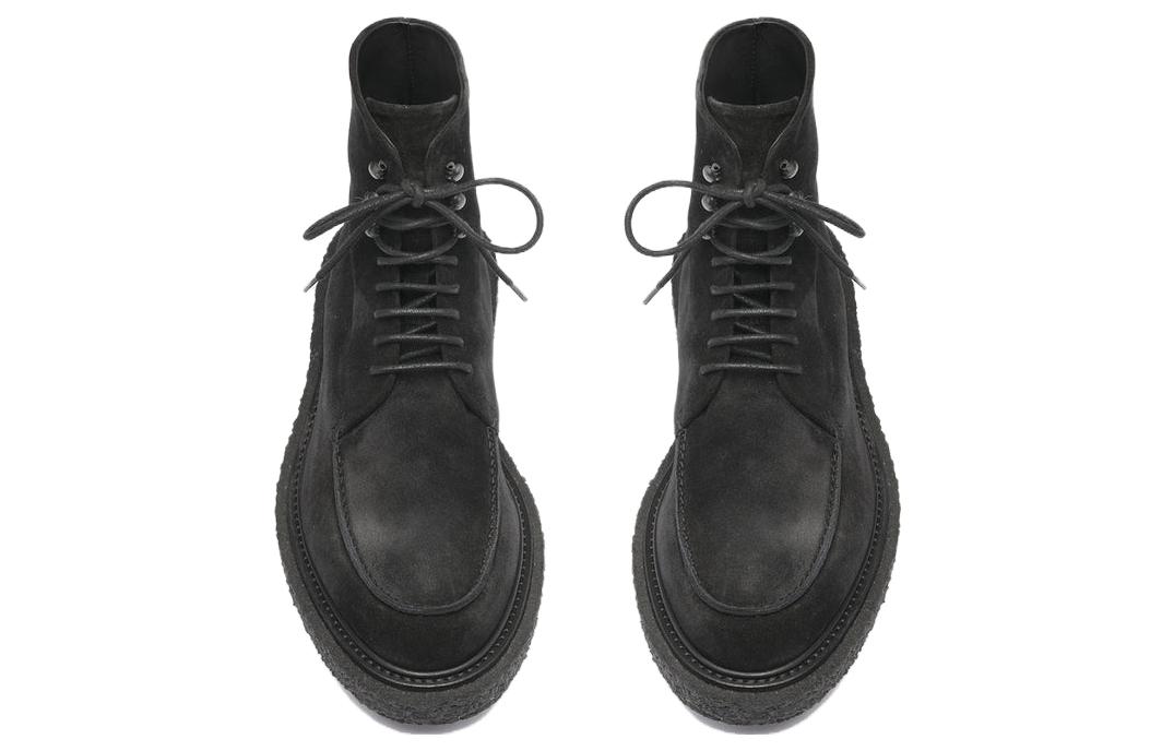 Officine Creative Suede Lace-Up Ankle Boots 'Black' 圖 3