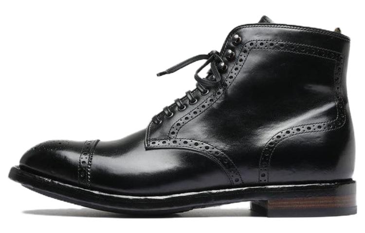 Buy Officine Creative Temple 'But Hitam Kulit Bulat Kasut Bertali Tinggi' OCUTEML004AERCA1000