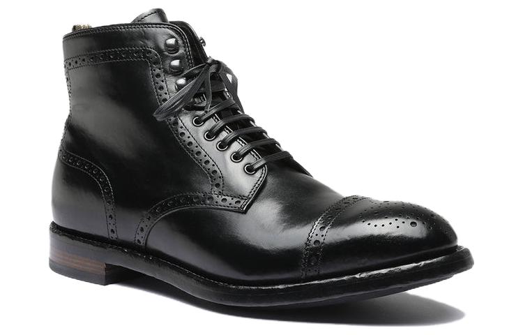 Order Officine Creative Temple 'But Hitam Kulit Bulat Kasut Bertali Tinggi' OCUTEML004AERCA1000