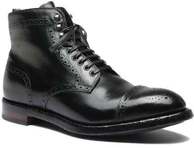 Botas Negras de Cuero Officine Creative Temple con Punta Redonda y Cordones OCUTEML004AERCA1000 Order Botas Negras de Cuero Officine Creative Temple con Punta Redonda y Cordones OCUTEML004AERCA1000