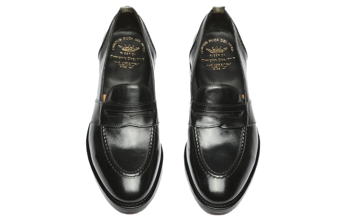 Shop 意大利手工品牌 Officine Creative Temple 男款黑色圆头套脚乐福鞋