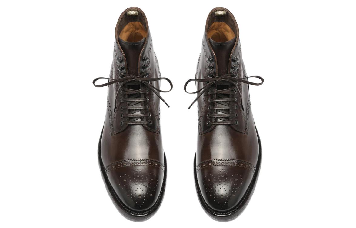 Shop Officine Creative Temple Boots 'Coklat Tua Brogue' OCUTEML004AERCAD215