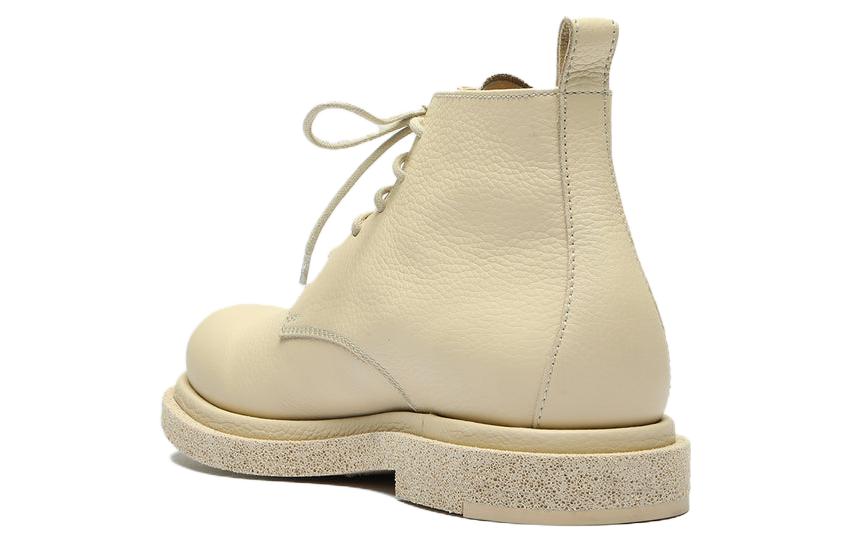 Lookbook Officine Creative 同色系皮革圓頭系帶短靴 男款 米色