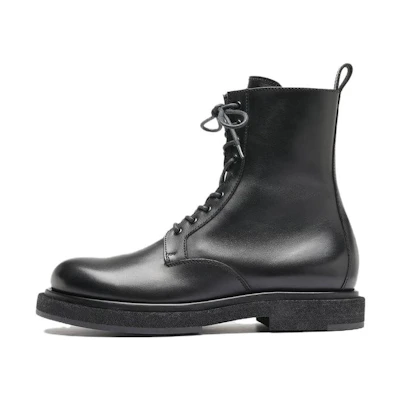 Officine Creative Tonal 'Black Leather Lace-Up Ankle'