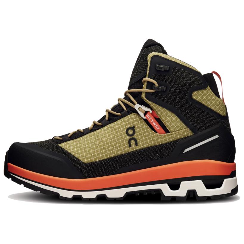 On Cloudalpine Mid Waterproof Running Shoes Black Gold Orange 3MD10831944