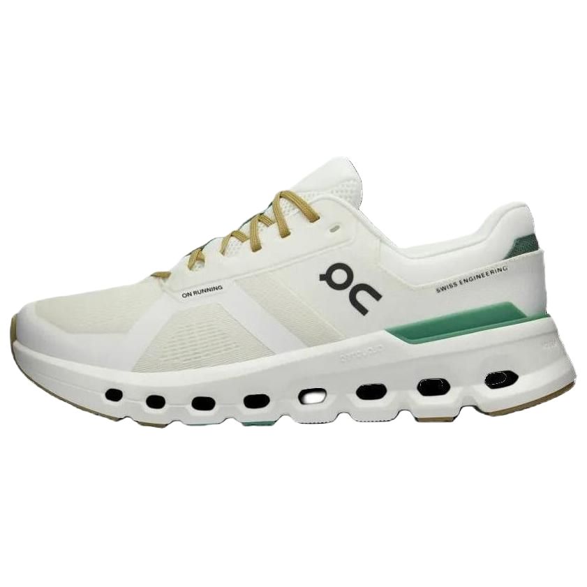 On Cloudrunner 2 White Green Running Shoes - Breathable, Durable & Supportive 3ME10142404