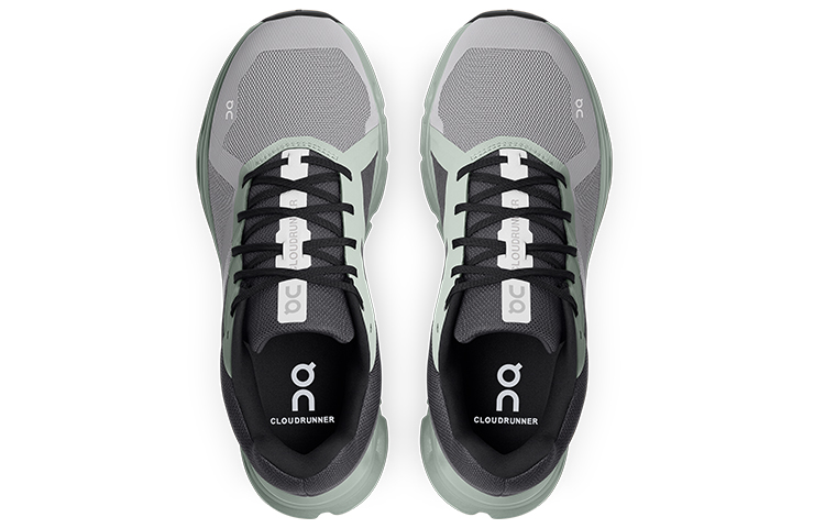 Shop On昂跑 Cloudrunner 舒適 支撐 低幫 跑步鞋 男款 灰綠
