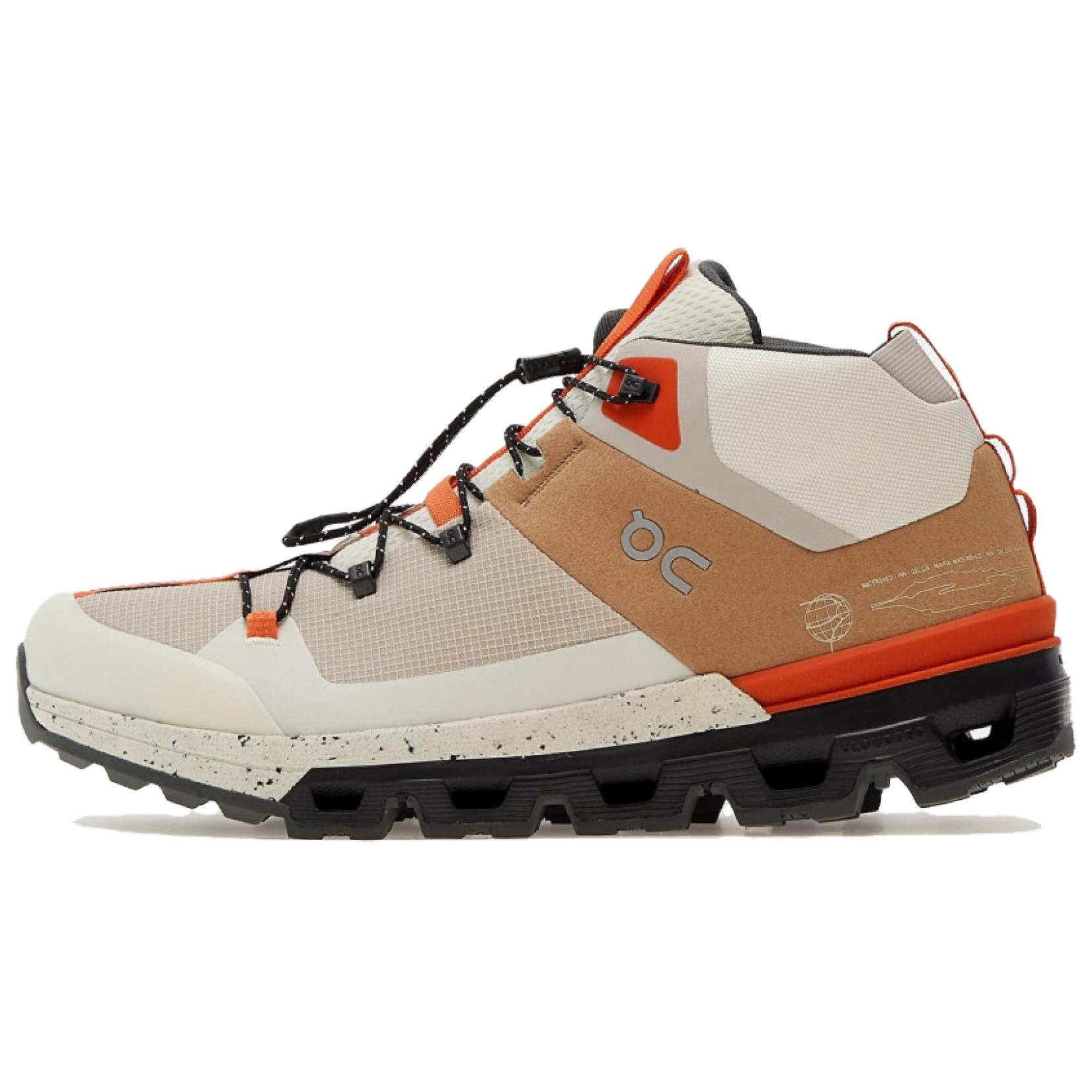On Cloudtrax Hiking Shoes Mid-Cut Cushioning Durable Beige Brown 53.99056