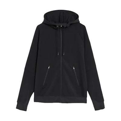 On Running Black Zipped Hoodie with Logo Design 1ME11440553
